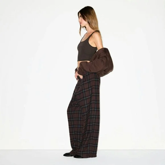 Skims FLANNEL SLEEP OVERSIZED PANT | PHOENIX PLAID Size XS - Picture 3 of 10